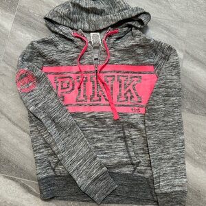 PINK Victoria's Secret Charcoal and Hot Pink Hoodie